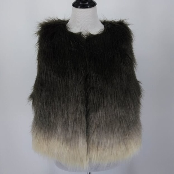 Fever Jackets & Blazers - NEW Fever Large Vest Faux Fur Brown Ivory Hombre